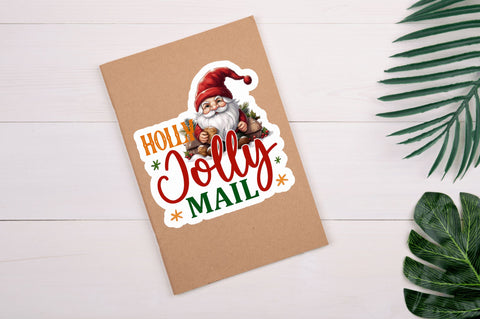 Holly jolly mail Stickers Design Sublimation Regulrcrative 