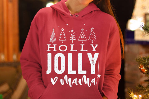 Holly Jolly Mama SVG, Cute Christmas Mom Quote Cut File for Cricut SVG Isabella Machell 