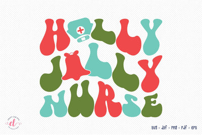 Holly Jolly Nurse - Christmas SVG Design SVG CraftLabSVG 