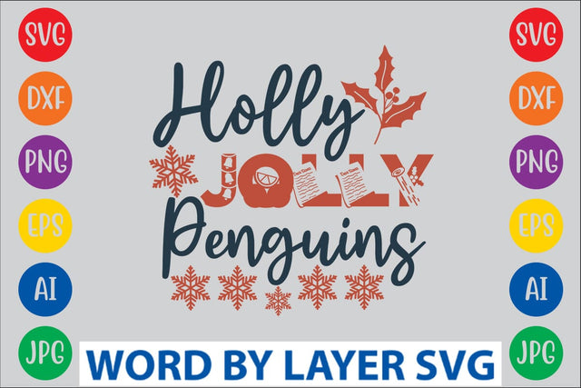 Holly Jolly Penguins svg design SVG Rafiqul20606 