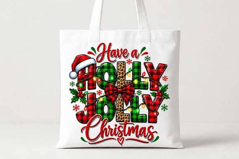 Holly Jolly Plaid Christmas PNG SVG BillahCrafts 