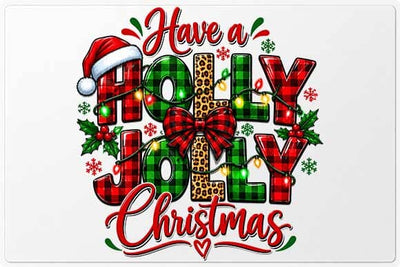 Holly Jolly Plaid Christmas PNG SVG BillahCrafts 