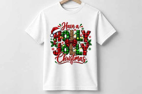 Holly Jolly Plaid Christmas PNG SVG BillahCrafts 