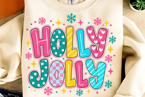 Holly Jolly PNG, Trending Christmas PNG Sublimation DesignPlante 503 