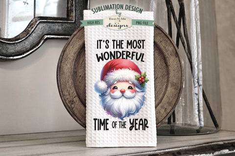 Holly Jolly Santa Faces | Kitchen Towel Sublimation Designs Sublimation Ewe-N-Me Designs 