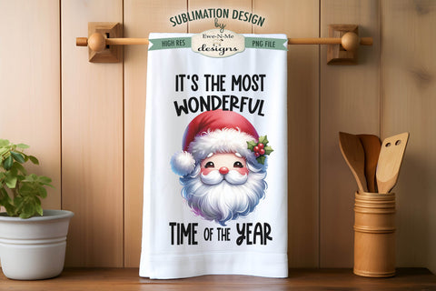 Holly Jolly Santa Faces | Kitchen Towel Sublimation Designs Sublimation Ewe-N-Me Designs 