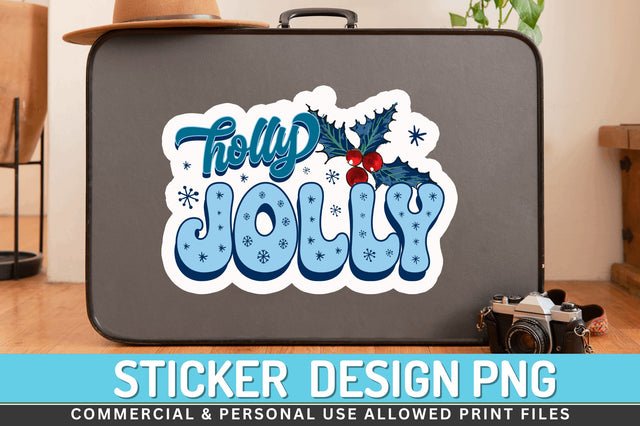 Holly jolly Stickers Design Sublimation Regulrcrative 