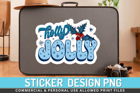Holly jolly Stickers Design Sublimation Regulrcrative 
