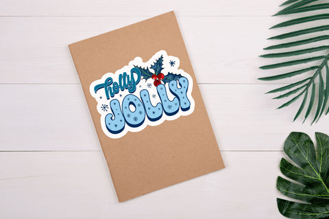 Holly jolly Stickers Design Sublimation Regulrcrative 
