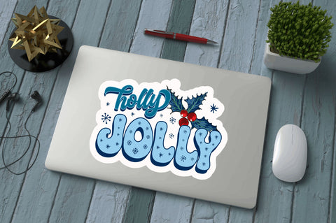 Holly jolly Stickers Design Sublimation Regulrcrative 