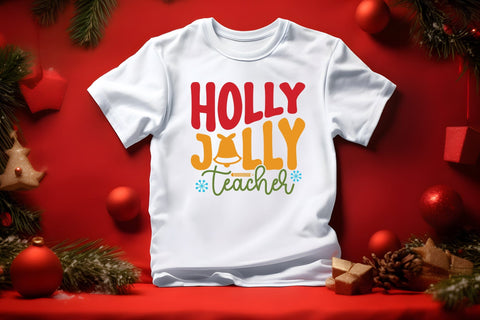 Holly Jolly Teacher, Christmas SVG SVG CraftLabSVG 