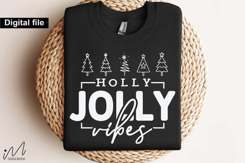 Holly Jolly Vibes SVG, Cozy Holiday Saying for Winter Craft Projects SVG Isabella Machell 