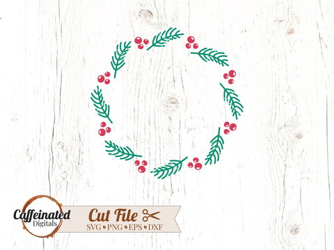 Holly Wreath Bundle SVG Caffeinated SVGs 