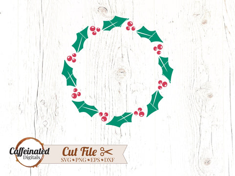 Holly Wreath Bundle SVG Caffeinated SVGs 