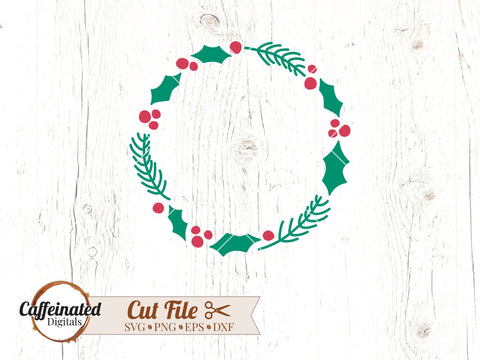 Holly Wreath Bundle SVG Caffeinated SVGs 