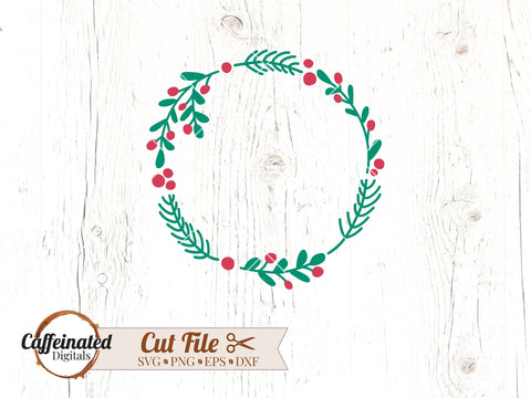 Holly Wreath Bundle SVG Caffeinated SVGs 