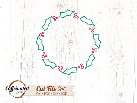 Holly Wreath Bundle SVG Caffeinated SVGs 