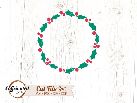 Holly Wreath Bundle SVG Caffeinated SVGs 