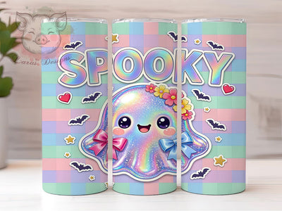 Holo Glitter Spooky 20oz Tumbler, Spooky Motif, Glitter Accent, Holo Theme, Glow Art Design, Gothic Flair, Sublimation Wrap, 20oz Tumbler Sublimation Lara' s Designs 