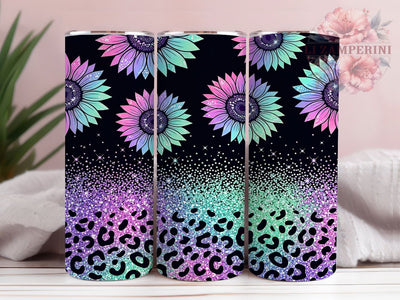 Holo Sunflower Leopard 20oz Tumbler, Holo Sunflower, Sunflower Leopard, Holo Leopard, Leopard Tumbler, 20oz Tumbler, Holo Tumbler, Tumbler Wrap Sublimation Li Zamperini 