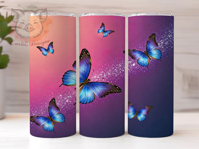 Holographic Butterflies Colorful Iridescent Tumbler Wrap, 20oz Drinkware, Butterfly Sublimation, Colorful Drinkware, Butterfly Gifts, Iridescent Tumbler Design Sublimation Lara' s Designs 