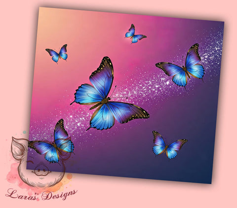 Holographic Butterflies Colorful Iridescent Tumbler Wrap, 20oz Drinkware, Butterfly Sublimation, Colorful Drinkware, Butterfly Gifts, Iridescent Tumbler Design Sublimation Lara' s Designs 