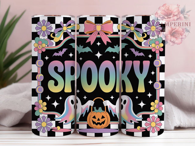 Holographic Cute Ghost Halloween Tumbler, Cute Halloween Wrap, Spooky Ghost Design, 20Oz Tumbler Sublimation, Pastel Spooky Drinkware, Trick Or Treat Cup, Shiny Ghost Mug Sublimation Li Zamperini 