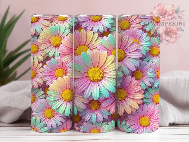 Holographic Daisies 20oz Tumbler, Holographic Daisies, Daisies Tumbler, Holographic Daisy, Daisy Tumbler PNG, Holographic PNG, Daisy Wrap PNG, 20oz Tumbler Wrap Sublimation Li Zamperini 