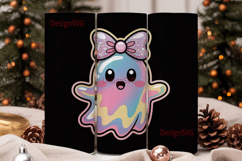 Holographic Ghost 20oz Tumbler Wrap Sublimation DesignSVG 