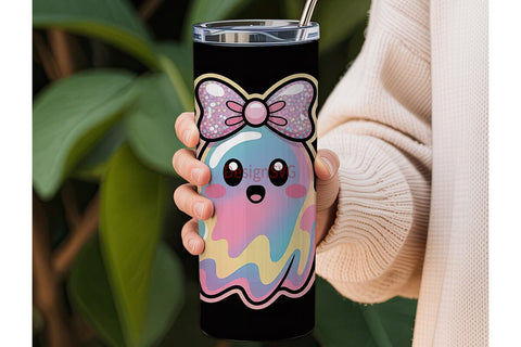 Holographic Ghost 20oz Tumbler Wrap Sublimation DesignSVG 