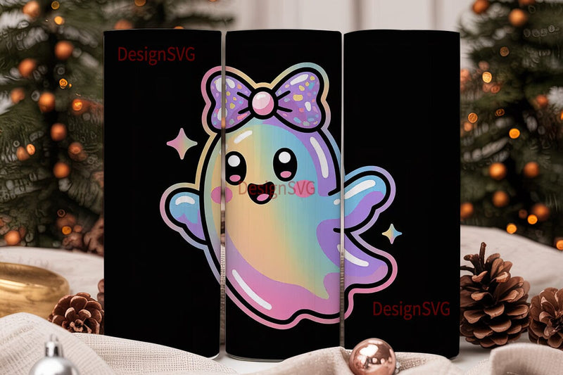 Holographic Ghost 20oz Tumbler Wrap Sublimation DesignSVG 