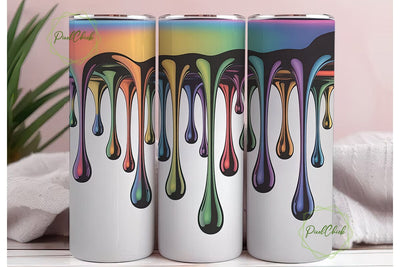 Holographic Iridescent Drips Tumbler Sublimation PixelChick 