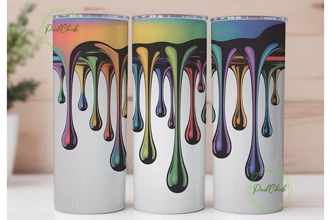 Holographic Iridescent Drips Tumbler Sublimation PixelChick 