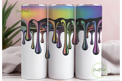Holographic Iridescent Drips Tumbler Sublimation PixelChick 