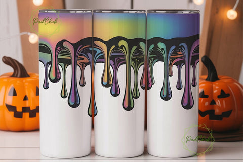 Holographic Iridescent Drips Tumbler Sublimation PixelChick 