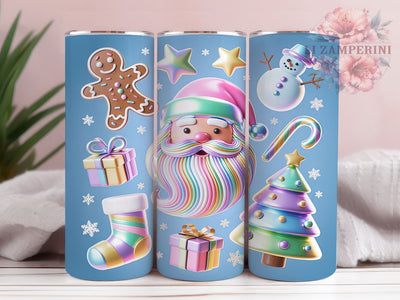 Holographic Modern Christmas Tumbler, Digital Holiday Wrap, 20Oz Skinny Tumbler, Futuristic Christmas Sublimation, Shiny Festive Tumbler, Iridescent Holiday Wrap, Modern Christmas Design Sublimation Li Zamperini 