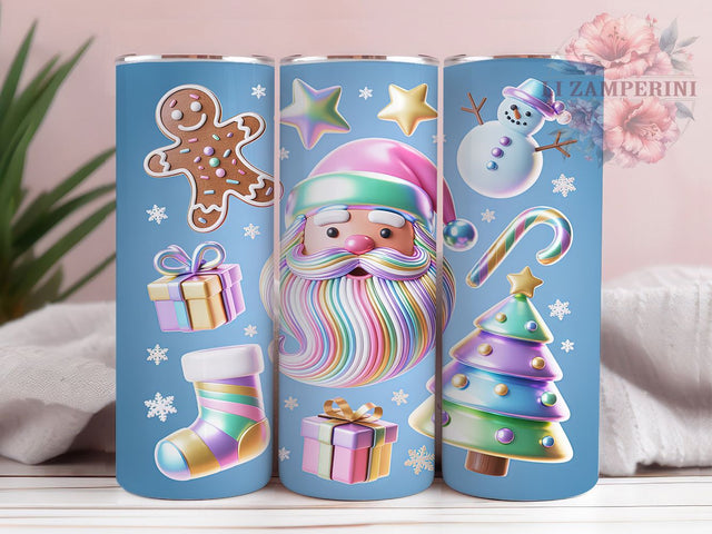 Holographic Modern Christmas Tumbler, Digital Holiday Wrap, 20Oz Skinny Tumbler, Futuristic Christmas Sublimation, Shiny Festive Tumbler, Iridescent Holiday Wrap, Modern Christmas Design Sublimation Li Zamperini 