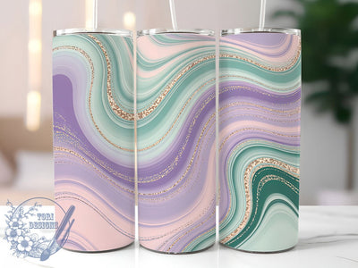 Holographic Pastel Marble Tumbler, Pastel Iridescent Wrap, Gold Glitter Abstract Cup, 20oz Sublimation Wrap, Stylish Abstract Design Tumbler, Artistic Holographic Glitter Cup, Trendy Pastel Marble Theme W Sublimation ToriDesigns 