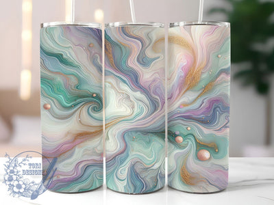 Holographic Pastel Marble Tumbler, Pastel Iridescent Wrap, Gold Glitter Abstract Cup, 20oz Sublimation Wrap, Stylish Abstract Design Tumbler, Artistic Holographic Glitter Cup, Trendy Pastel Marble Theme W Sublimation ToriDesigns 