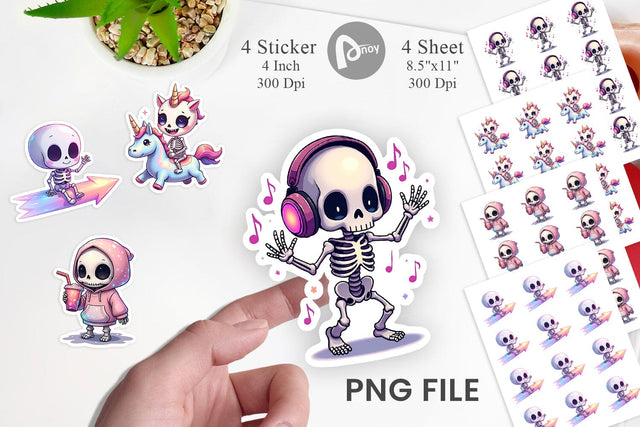 Holographic Skeletons Sticker Sublimation artnoy 