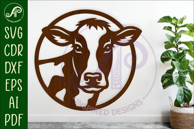 Holstein Cow Wall Art SVG, Friesian Cow Farmhouse Wall Decor SVG APInspireddesigns 