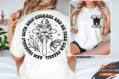 Holy courage Front and Back SVG T shirt Design SVG Designangry 