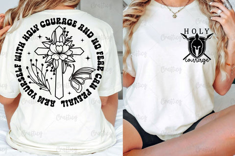 Holy courage Front and Back SVG T shirt Design SVG Designangry 