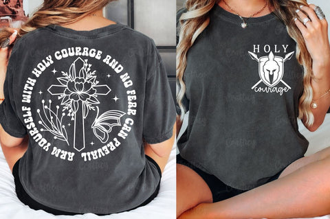Holy courage Front and Back SVG T shirt Design SVG Designangry 