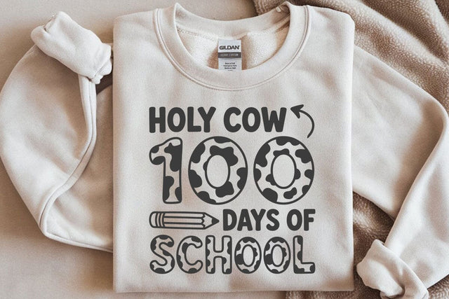 Holy Cow 100 Days Of School Svg, Girls 100 Days Shirt Svg, 100 Days Of School Svg SVG DesignDestine 