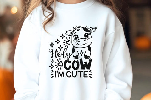 Holy Cow I'm Cute| Funny Baby SVG Cutting Files. SVG CosmosFineArt 