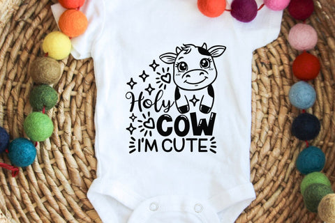 Holy Cow I'm Cute| Funny Baby SVG Cutting Files. SVG CosmosFineArt 