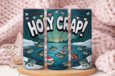 Holy Crappie Christmas Tumbler Wrap Sublimation DesignSVG 