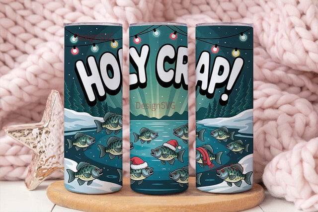 Holy Crappie Christmas Tumbler Wrap Sublimation DesignSVG 