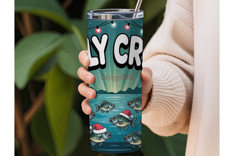 Holy Crappie Christmas Tumbler Wrap Sublimation DesignSVG 